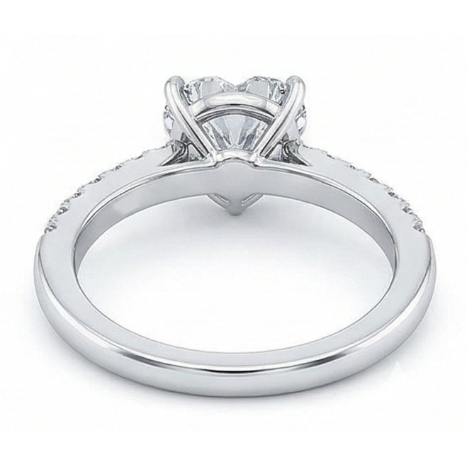 3,50 Karat Herz & Runder Echt Aus der Erde Abgebauter Natürlicher Diamant Ehering Schmuck Neu