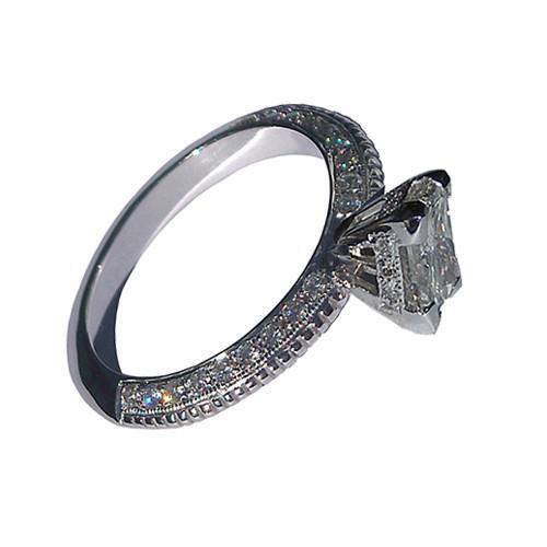3.50 Karat Prinzessin Echt Diamant-Verlobungsring Mikropflaster