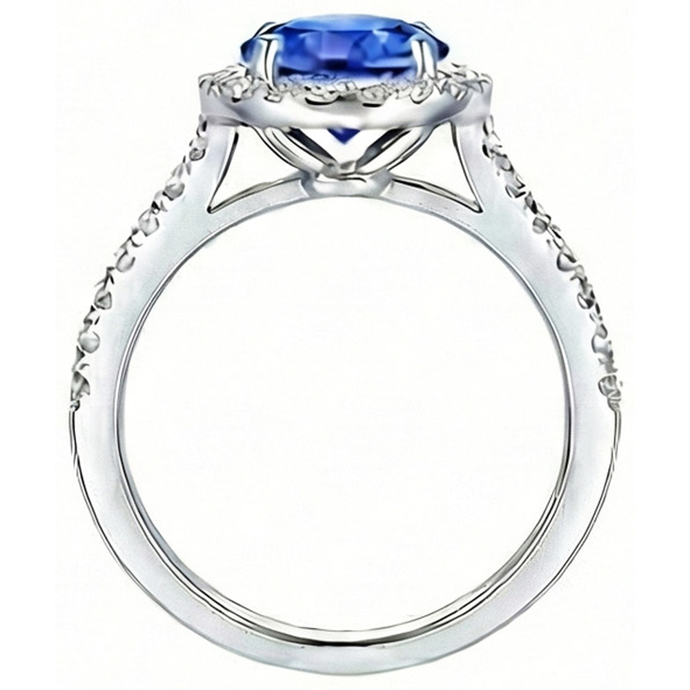 echter round diamant 3.50Karat ring Profilansicht
