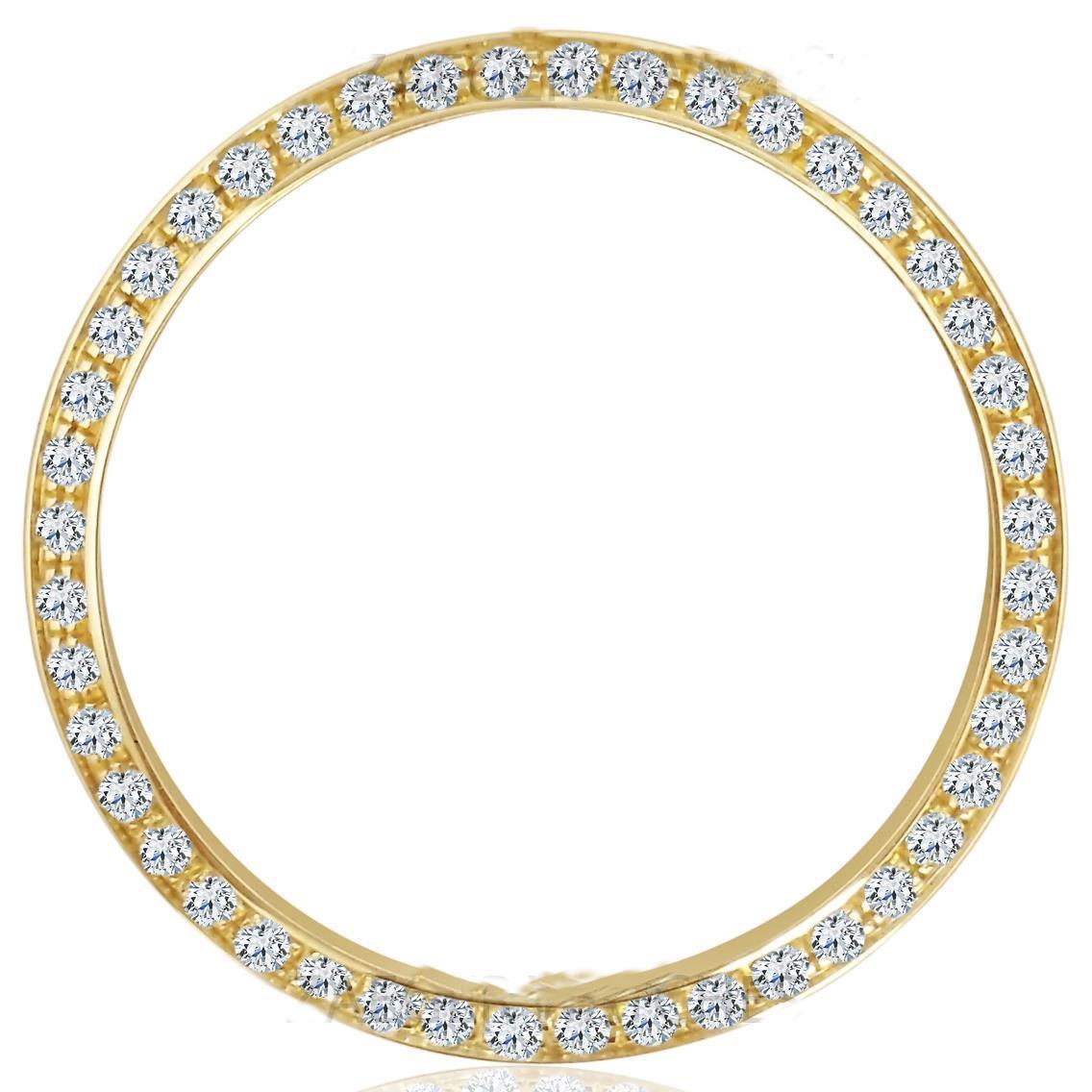 3,50 Karat, 41 mm, Gelbgold, 14K Diamant-Lünette, passend für Rolex Datejust oder Date Watch