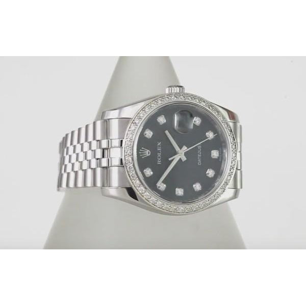 3,5 Karat kundenspezifische Diamant-Zifferblatt-Lünette Verdeckter Verschluss Datejust Rolex Herrenuhr Edelstahl & Gold