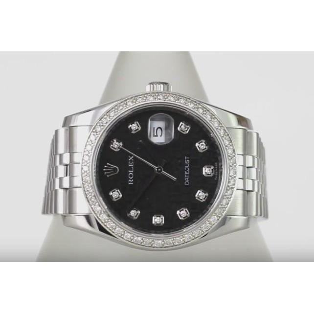 3,5 Karat kundenspezifische Diamant-Zifferblatt-Lünette Verdeckter Verschluss Datejust Rolex Herrenuhr Edelstahl & Gold