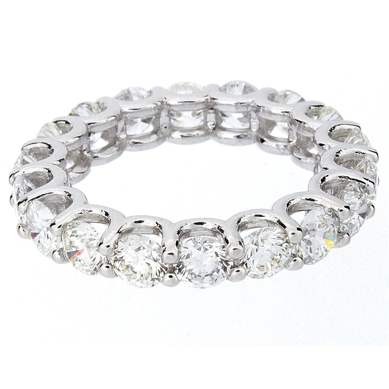 3.60 Karat Weißgold Damen Eternity Band mit rundem Echt Diamant