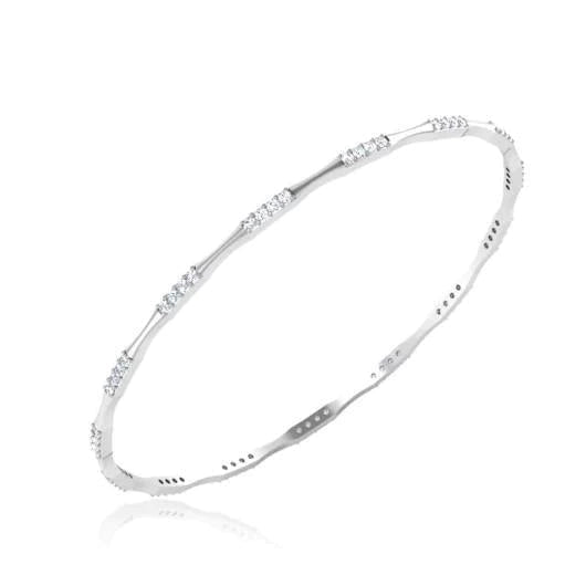 3.60 Kt Echt Diamant Damen Armreif im Rundschliff Weißgold