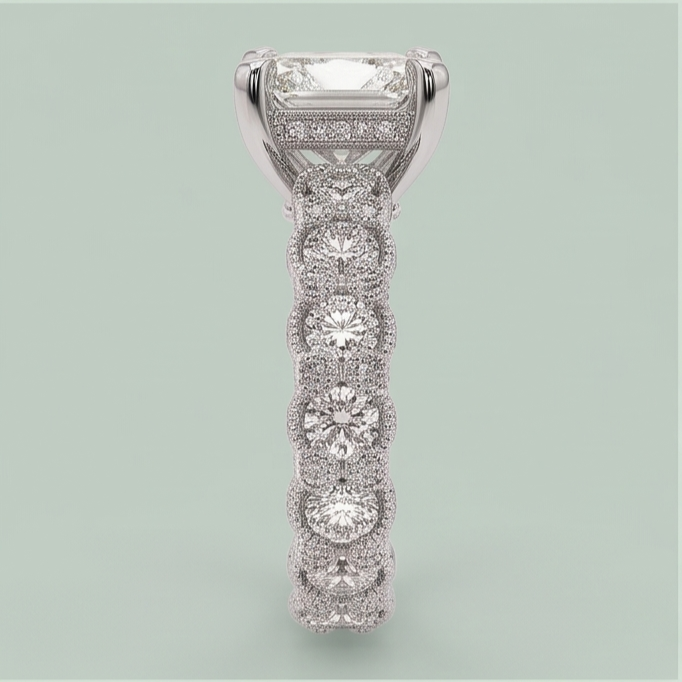 3,75 ct Ring mit strahlenden & runden Echt Aus der Erde Abgebauter Natürlicher Diamanten zum Hochzeitstag