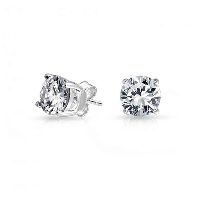 3.80 Karat Echt Diamanten Damen Ohrstecker Ohrringe Krappen Set Weißgold 14K