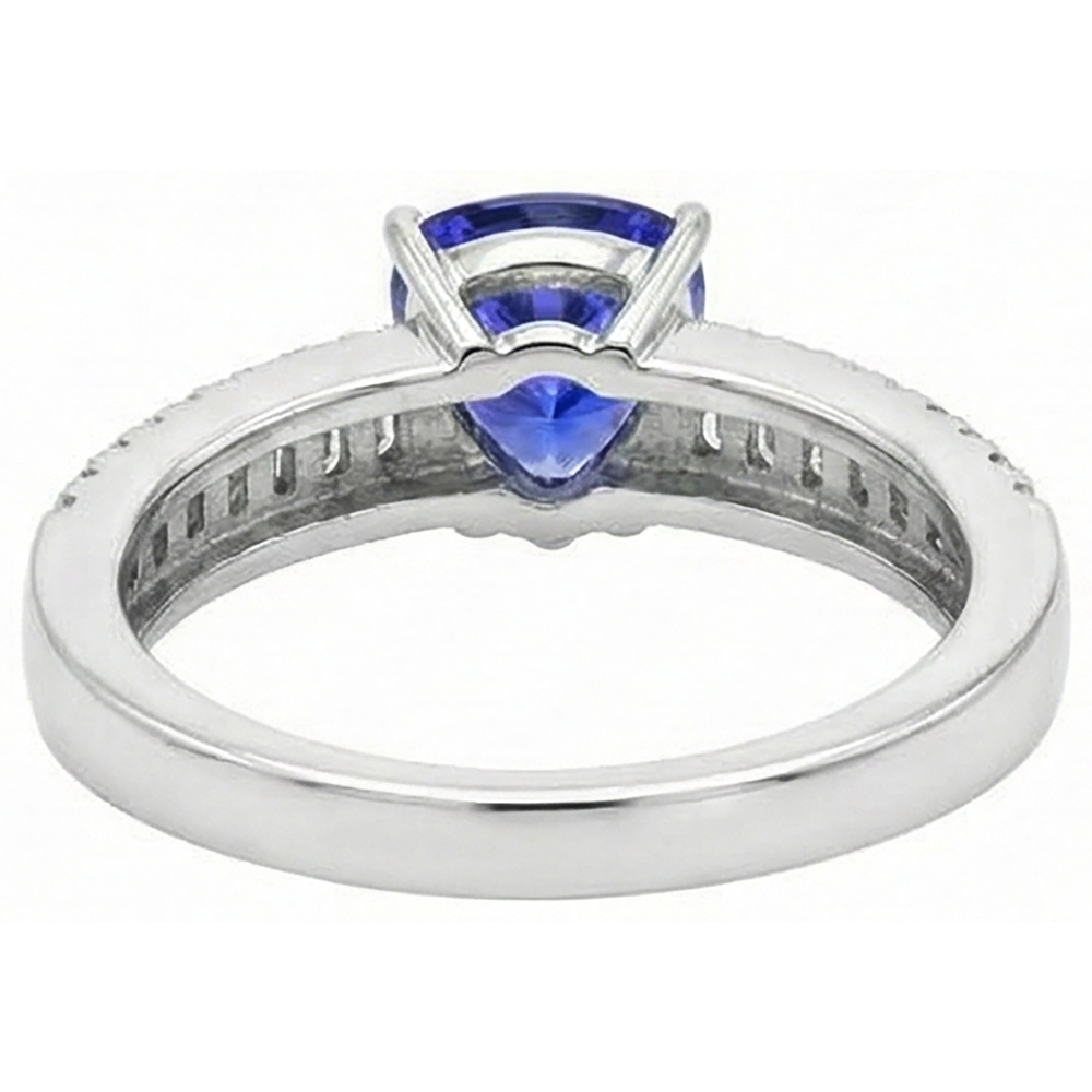 4.01 Billionen Tansanit Aus der Erde Abgebauter Natürlicher Diamanten Verlobungsring Weißgold 14K