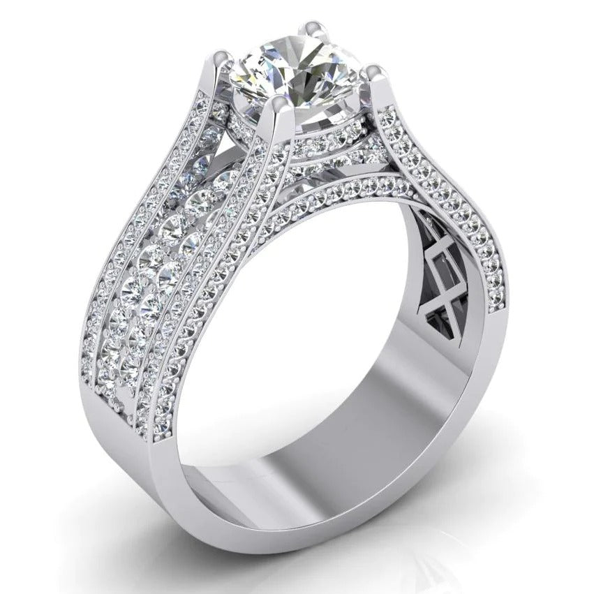 4 Karat Damen Aus der Erde Abgebauter Natürlicher Diamant Verlobung Ring Gold 14K