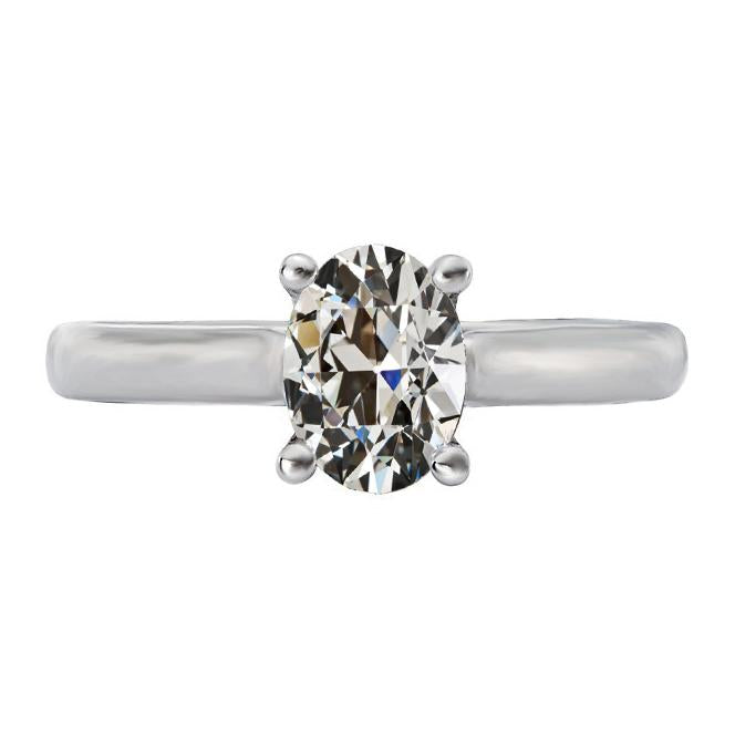 4 Karat Natürliche Diamant Solitärring im Ovalschliff