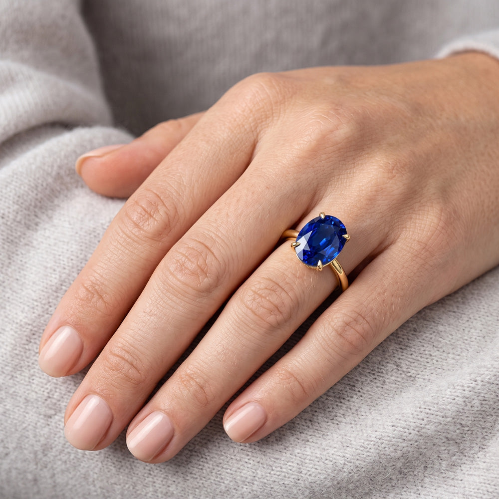 4 Karat Saphir-Verlobungsring aus Gelbgold