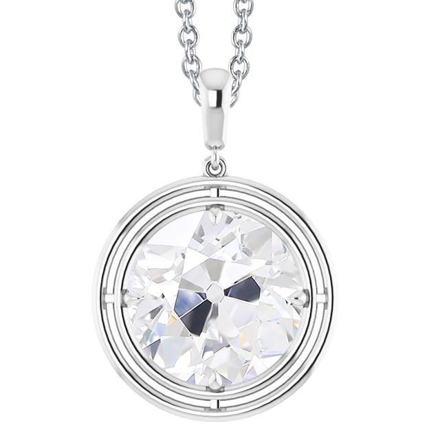 4 Karat Solitär-Anhänger mit rundem Echt Diamant