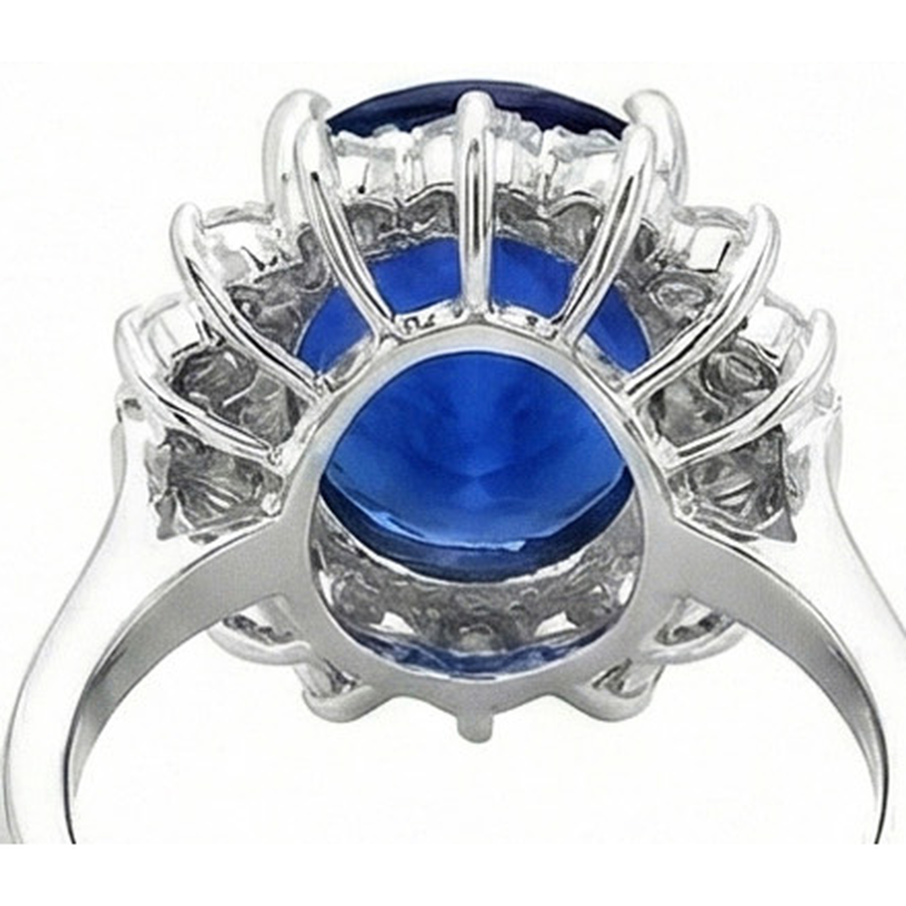 4 Karat Sri Lanka Saphir Runde Aus der Erde Abgebauter Natürlicher Diamanten Verlobungsring Gold 14K