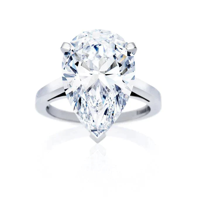4 ct Ehering mit birnenförmigem Echt Diamant