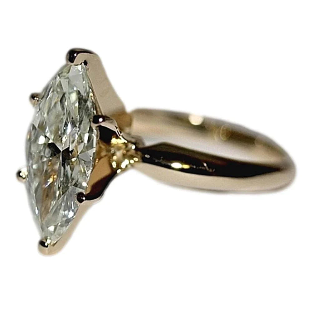 4 ct Gelbgold-Marquise-Echt Diamantring