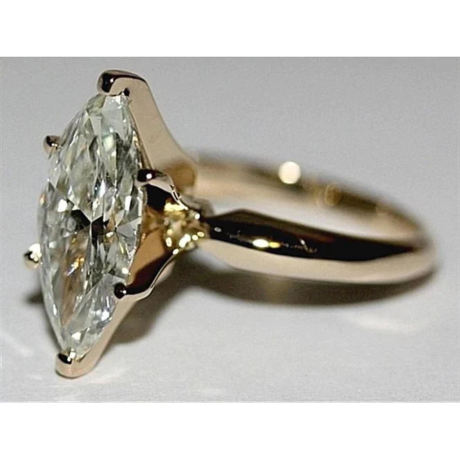 4 ct Gelbgold-Marquise-Echt Diamantring