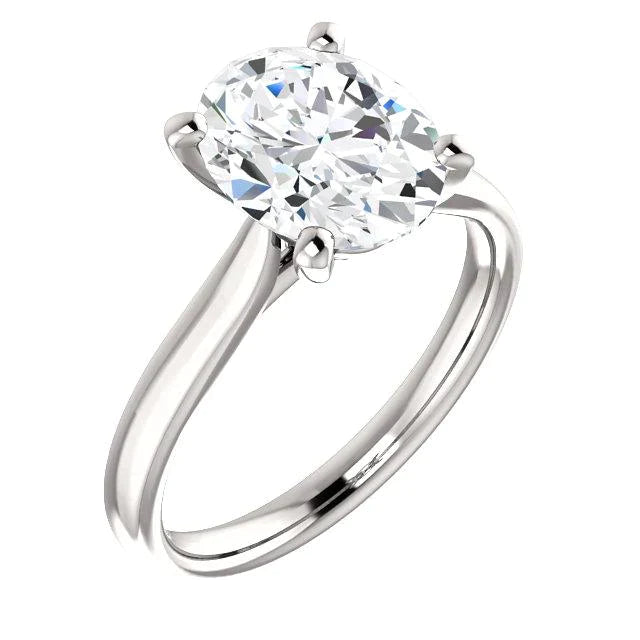 4 ct ovaler Echt Diamantring für Damen