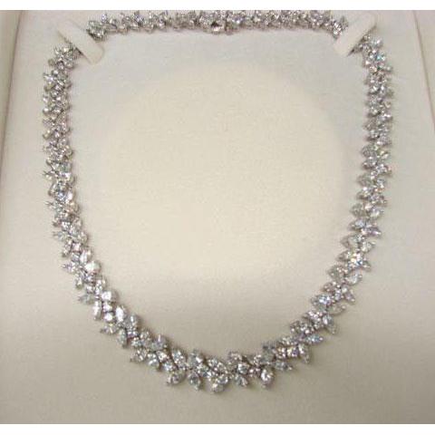 40 Kt Kleine Damenkette Funkelnde Echt Diamanten Neu