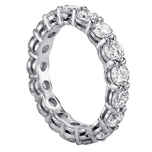 4,25 ct. Natürliche Runder Diamant Damen Ehering Weiß Gold 14K