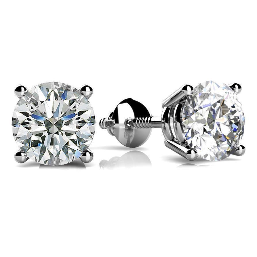 4,50 Karat Krappen-Set runder Solitär-Diamant-Ohrstecker Weißgold - harrychadent.de