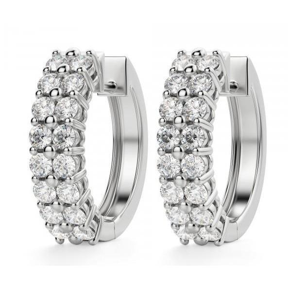 4,50 Karat Rundschliff Echt Diamanten Damen Creolen 14K Weißgold