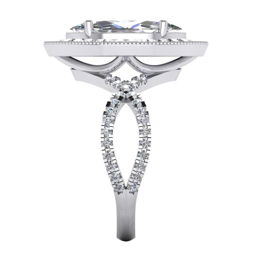 Weißgold Marquise Diamant Halo Verlobungsring 4,50 Karat Neu - harrychadent.de