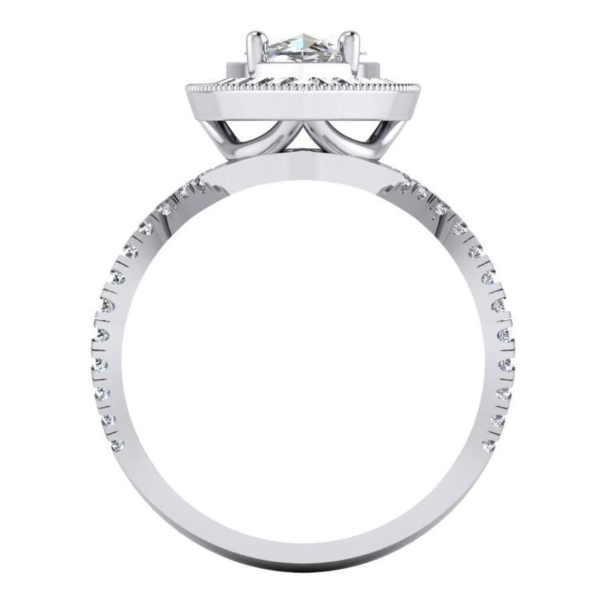 Weißgold Marquise Diamant Halo Verlobungsring 4,50 Karat Neu - harrychadent.de