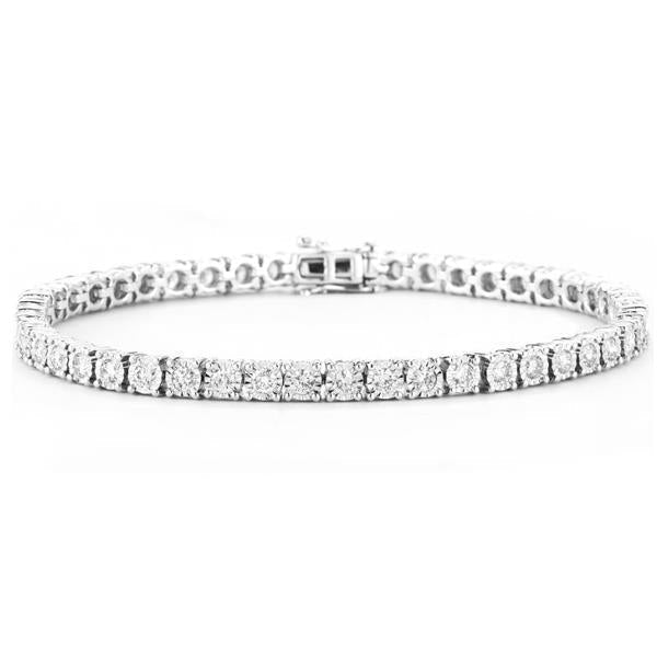4,50 ct Rundschliff Echt Diamant Tennisarmband Massiv Weißgold Schmuck