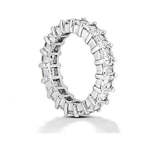 4,75 Karat Echt Diamanten Eternity Band Prinzessinnenschnitt Schmuck Weißgold Neu