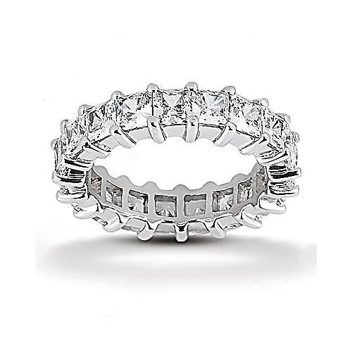 4,75 Karat Echt Diamanten Eternity Band Prinzessinnenschnitt Schmuck Weißgold Neu