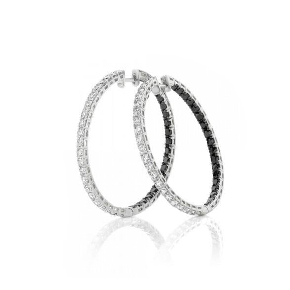 4,90 Karat Brillantschliff Echt Diamanten Damen Creolen Gold Weiß 14K