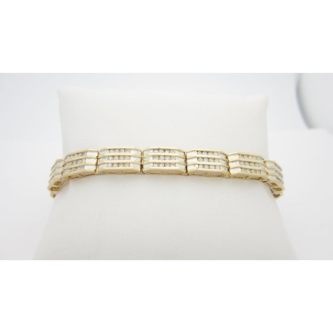 4,90 Karat Kleines Brillantschliff Echt Diamanten Herrenarmband Yg 14K