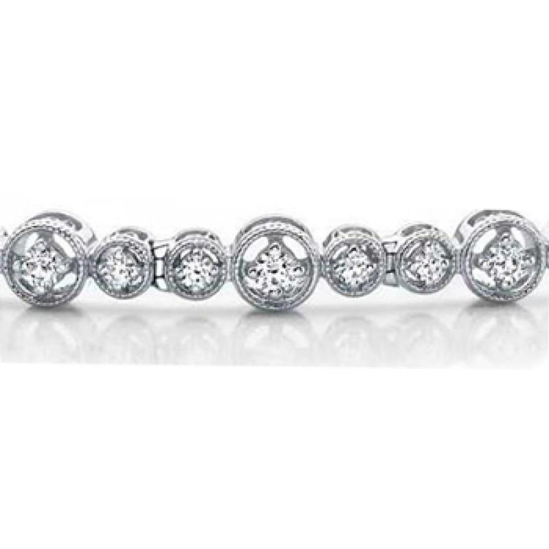 4,90 Karat Runde Brillant Echt Aus der Erde Abgebauter Natürlicher Diamanten Tennisarmband Gold 14K