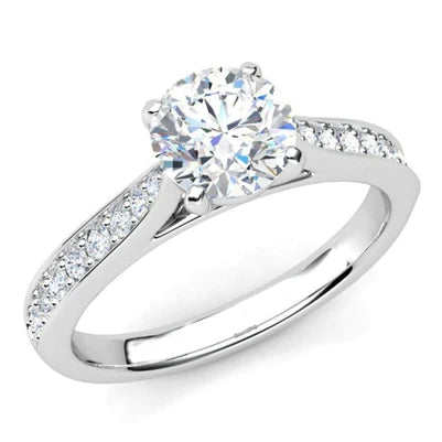 4.10 Kt. funkelnder Rundschliff-Echt-Diamant-Jubiläumsring Weißgold