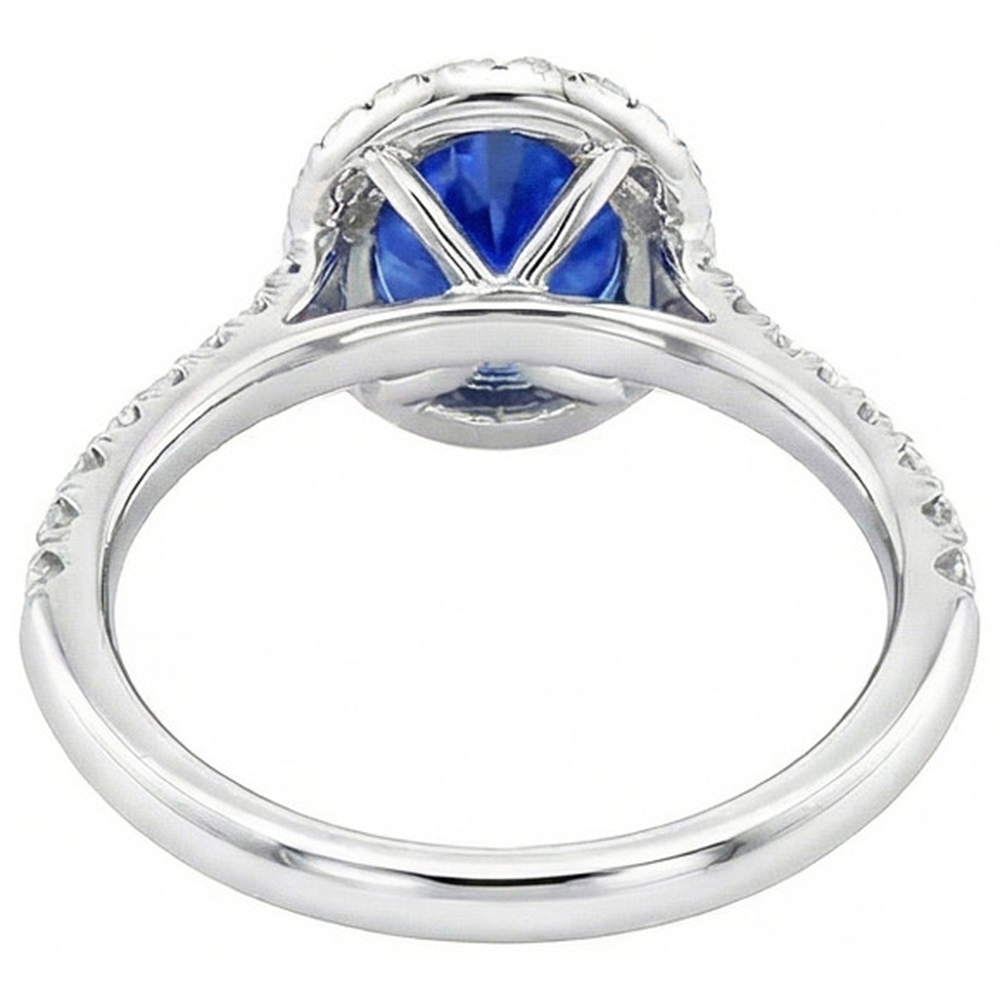 echter oval diamant 4.10Karat ring auf Weiß
