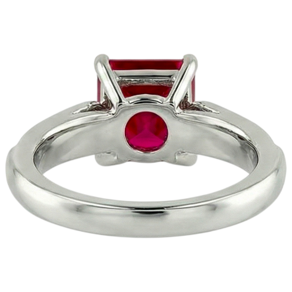 4,40 Karat Prinzessin Red Rubin und funkelnder Aus der Erde Abgebauter Natürlicher Diamant Ring Gold 14K