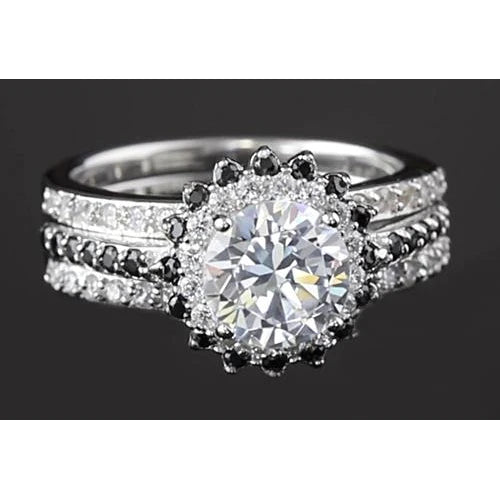 4.50 Karat Jubiläumsring runder Echt Diamant Halo