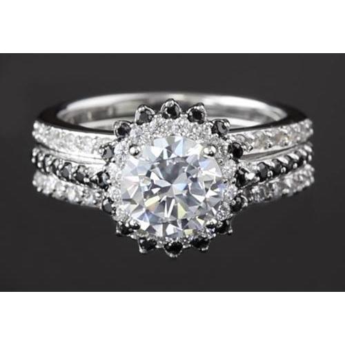 4.50 Karat Jubiläumsring runder Echt Diamant Halo