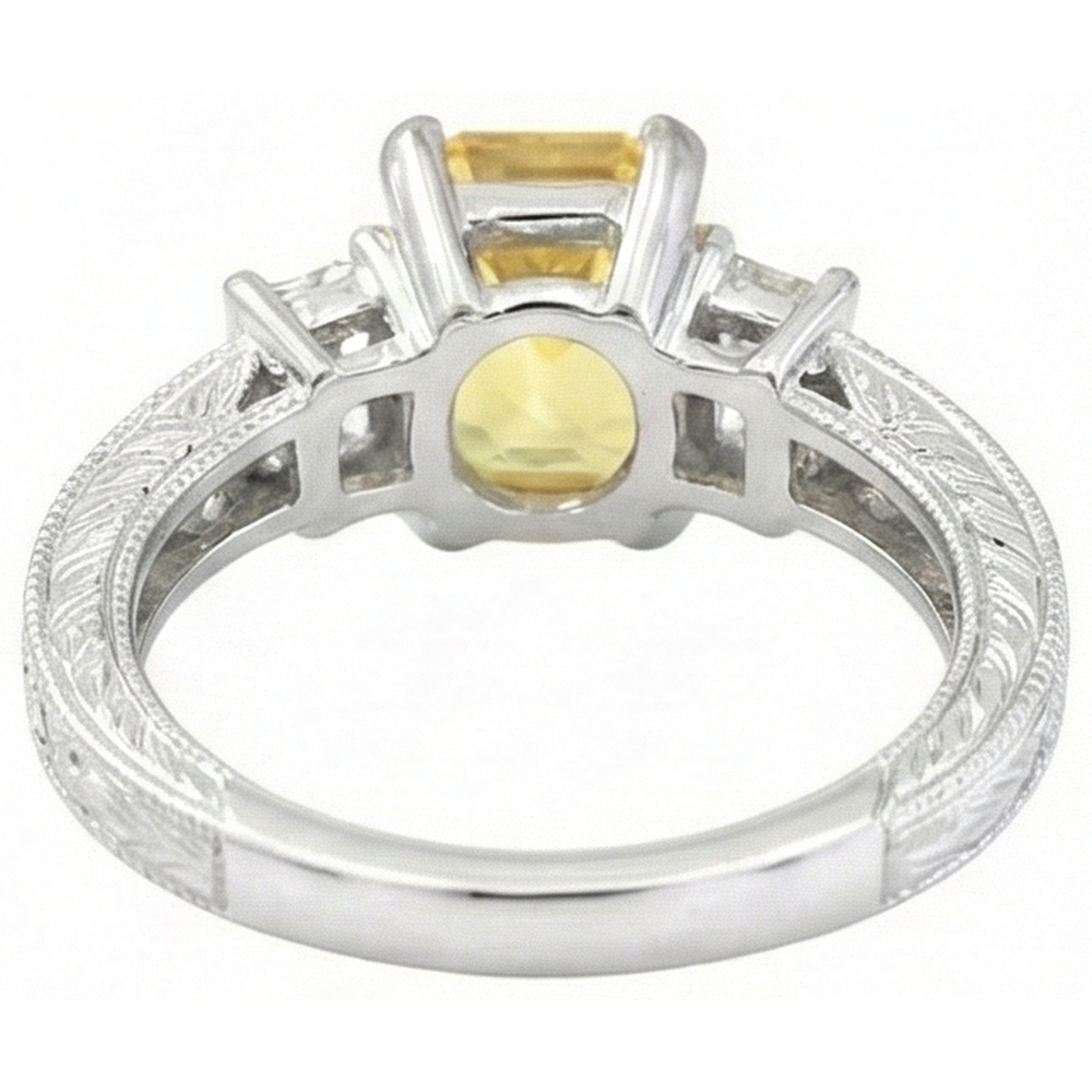 echter radiant saphir 4.75Karat ring auf Weiß