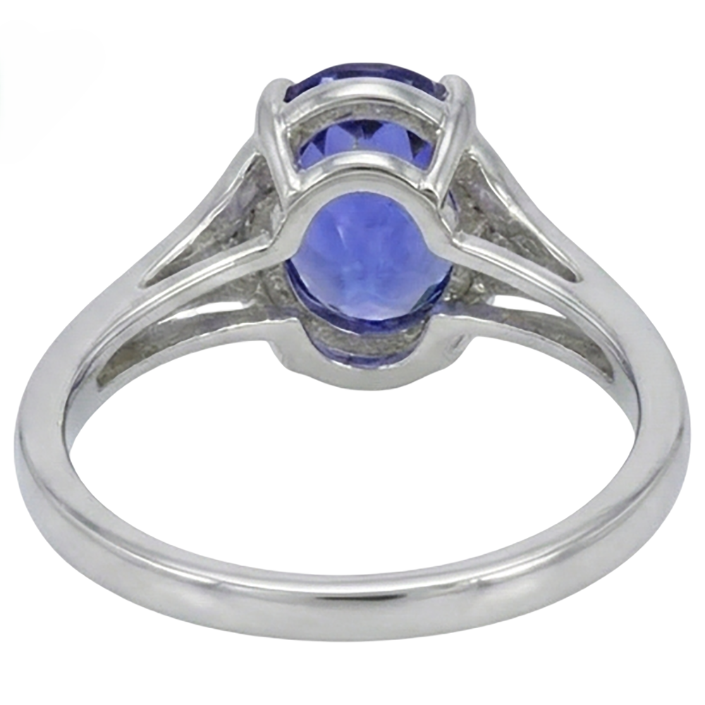 5.10 ct Ovaler Schnitt Tansanit Ring mit Aus der Erde Abgebauter Natürlicher Diamantschmuck Weißgold 14K