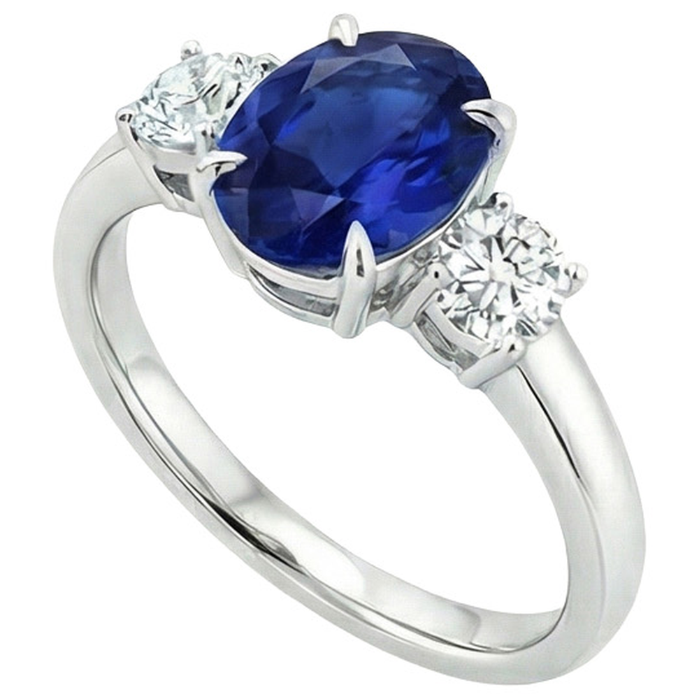 echter oval diamant 5Karat ring Profilansicht