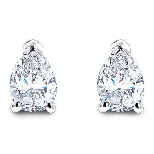 5 Karat Echt Diamant Ohrstecker Solitär Ohrring Big Prong Set Birnenschliff