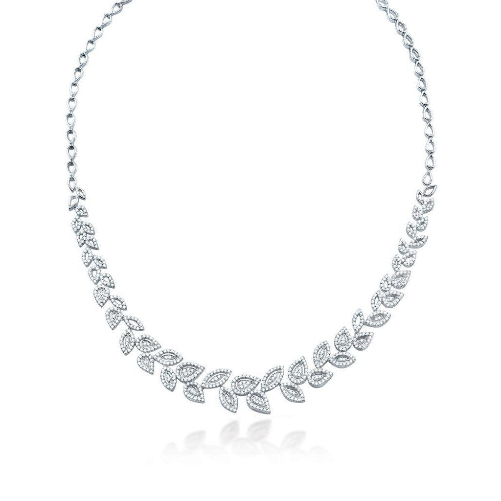 5 Karat Runder Echt Diamant Damen Schöne Halskette Massivgold Schmuck