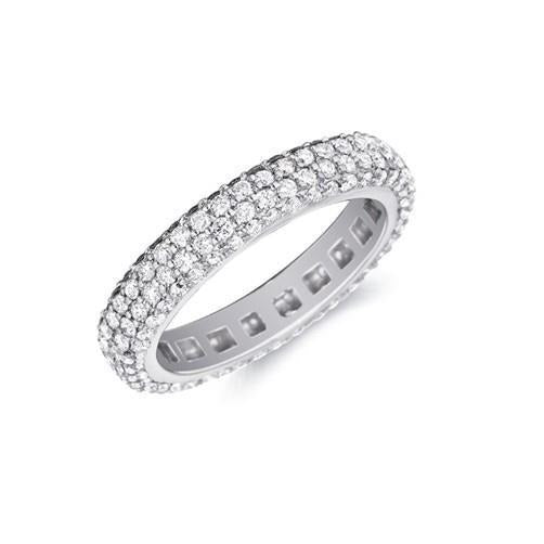 5,04 ct Echt Rund Schliff Diamanten Eternity Jubiläum Band Weiß Gold 14K