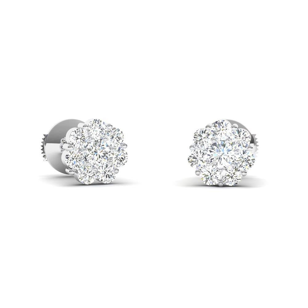 5,20 Karat funkelnder runder Echt Aus der Erde Abgebauter Natürlicher Diamant-Halo-Ohrring für Frauen
