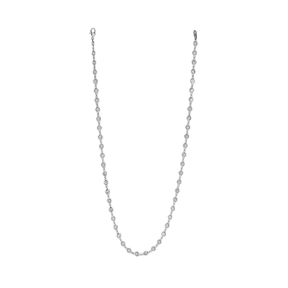 5,25 Karat Echt Diamanten Halskette Lünette Set Schmuck Weißgold 14K