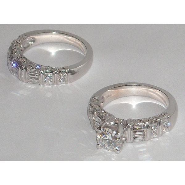 5.01 Karat Echt Diamant Brautschmuck Verlobungsset Ring und Band