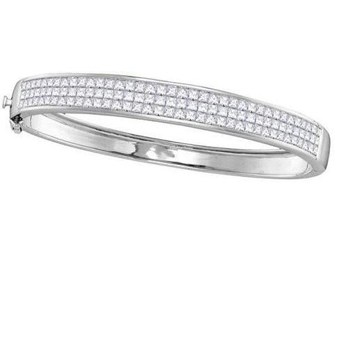 5.50 Karat Princess Echt Diamant Damenarmband Weißgold 14K