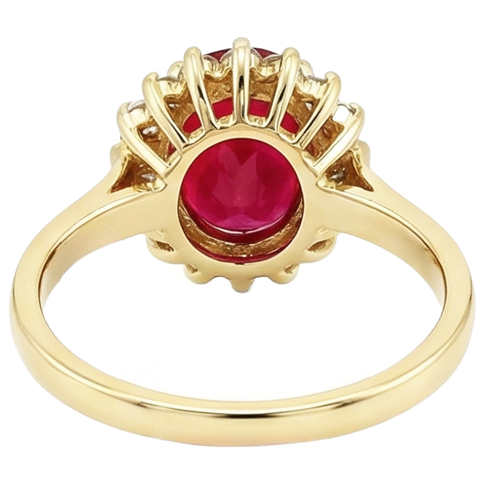 echter oval rubin 5.75Karat ring auf Weiß