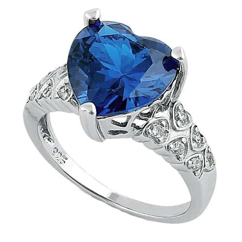 6 Ct Herz-Saphir-Damenring