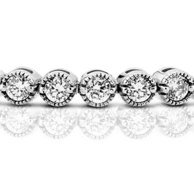 6 Karat Echt Aus der Erde Abgebauter Natürlicher Diamanten Damen Tennisarmband Gold Weiß 14K